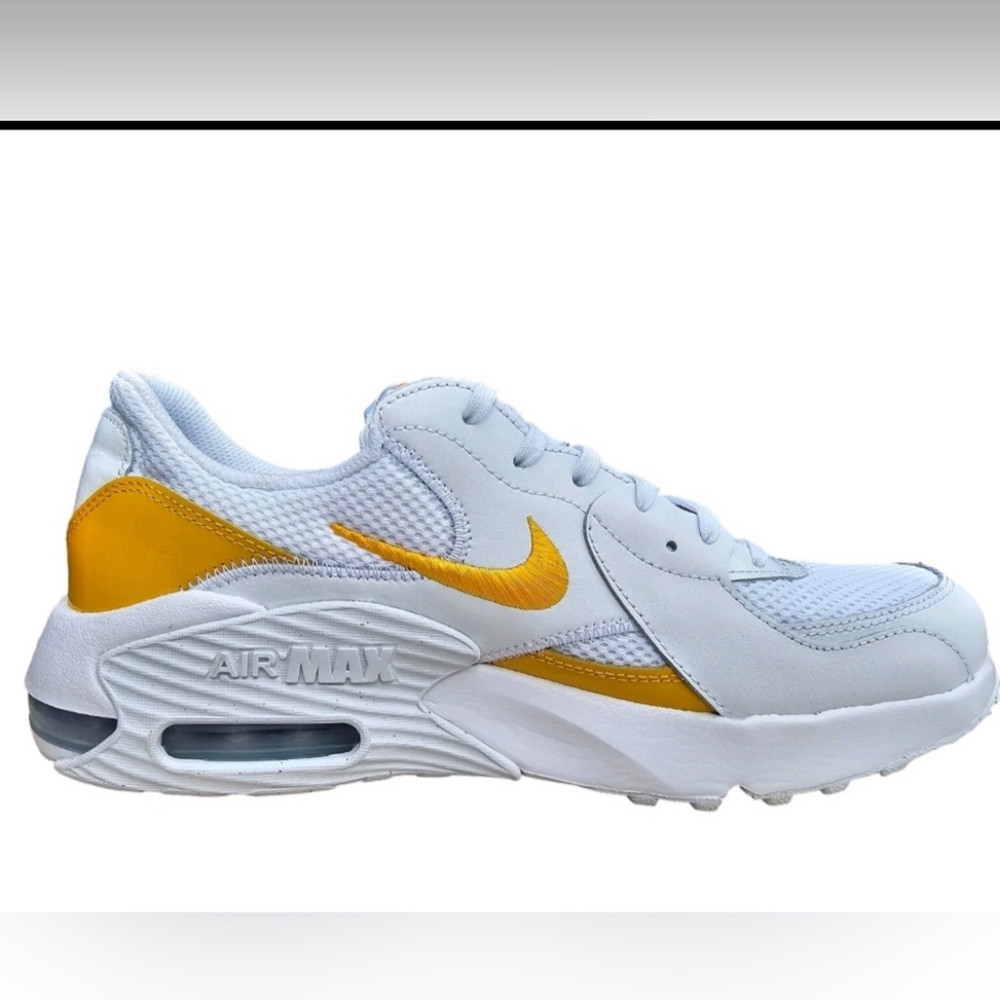 Nike Air Max White and Gold Sneakers